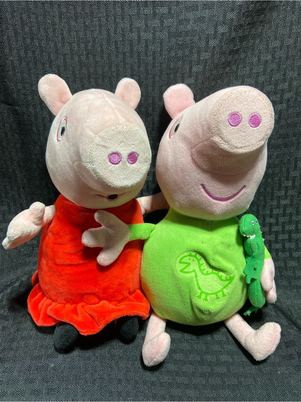 Vintage Talking Peppa Pig Plush Sleep & Onk Peppa & George 2003